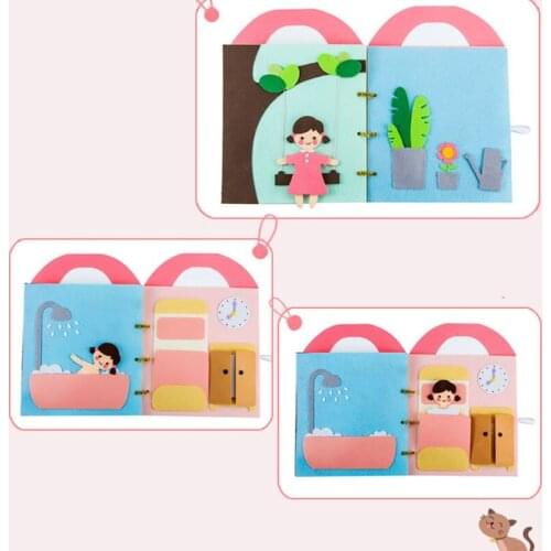 Cloth Books for Early Childrens Development with Cute Girl Design Activity Book Cute Design Crinkle Paper Made Book
