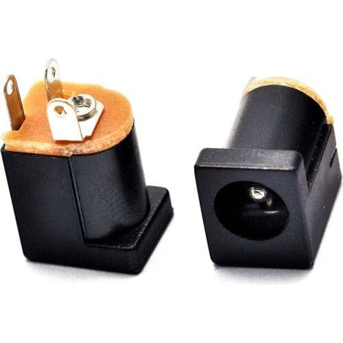 20PCS DC012 Vertical Power Seat DC-012 DC Socket 5.5x2.1MM 180 Degree Foot Vertical