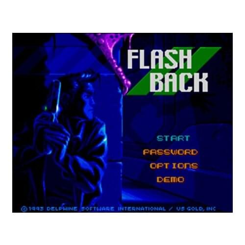 Flashback - The Quest for Identity 16 bit Big Gray Game Card For USA NTSC Game Player