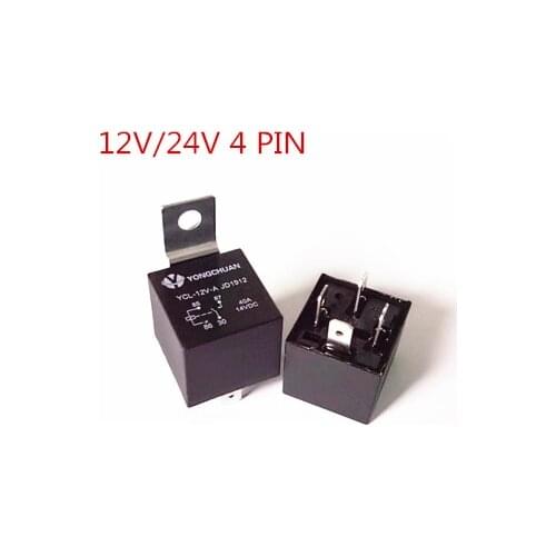 High Quality Automobile relay JD1914/JD2914 JD1912/JD2912 DC 12V/24V 40A car relay 4pin 5pin with Square iron piece