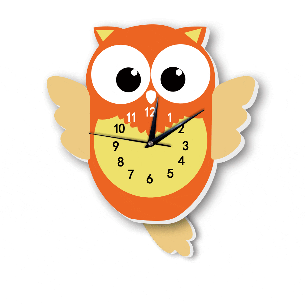 Funny Animal Cartoon Owl Wall clock Stickers For Childrens Room Kidroom Bedroom Mute Wall Decoration Creative Hanging Ornaments