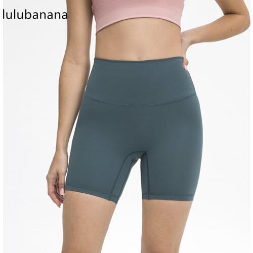 LULUBANANA YOGA Womens Biker Shorts Workout for Women Naked Feeling Athletic Yoga Shorts Tights with Hidden Pockets-5 Inches