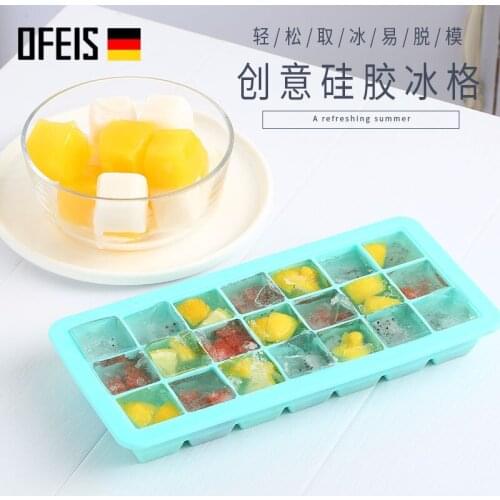 1PC 21 Grid Food Grade Silicone Ice Tray Home with Lid DIY Ice Cube Mold Square Shape Ice Cream Maker Kitchen Bar Accessories