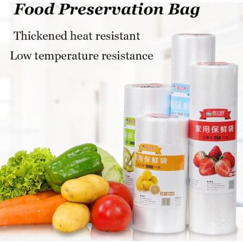 1Rolls Food Plastic Bags Kitchen Storage Wrap Household Refrigerator Fresh-keeping Bag Thickened Plastic Packaging Vacuum Sealer