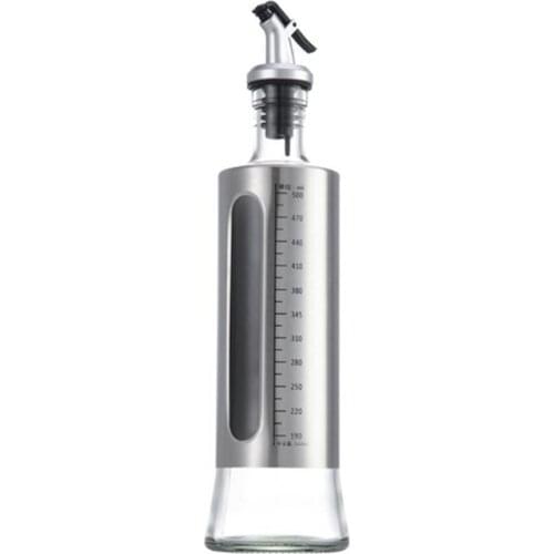 200/300/500ml Oil Bottle with Scale Multifunctional Glass Seasoning Storage Dispenser for Kitchen