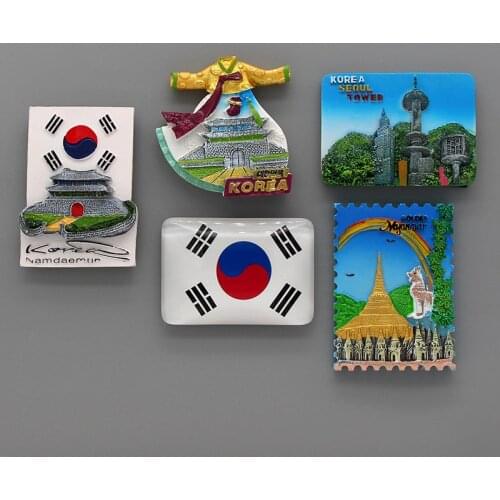 3D magnetic refrigerator Myanmar tourism souvenir in chonglimen South Korea national flag magnet fridge magnets collection gifts