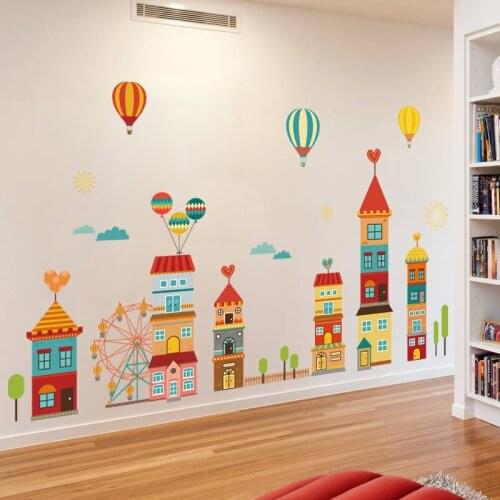 3d Cartoon Wall Stickers Jungle Animal Castles Undersea World Self-Adhesive Murals Poster For Kids Room Living Room Home Decor