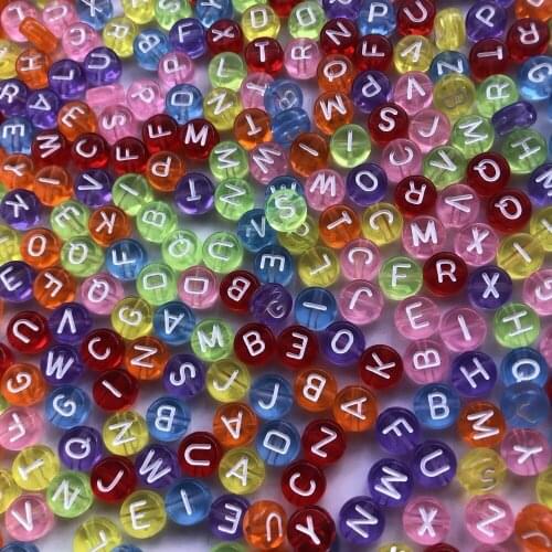 4x7 mm loose colorful round aphabet letter beads for diy jewelry