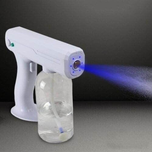 800ML Electric Handheld Rechargeable Blue Light Nano Steam Spray Gun Wireless Atomizing Fogger Disinfection Spray Machine