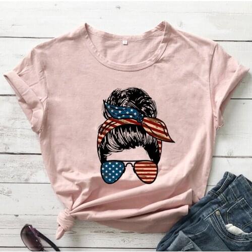 America MOM T-shirt Independence Day shirt mama gift grunge tumblr Shirts women aesthetic art vintage tee top