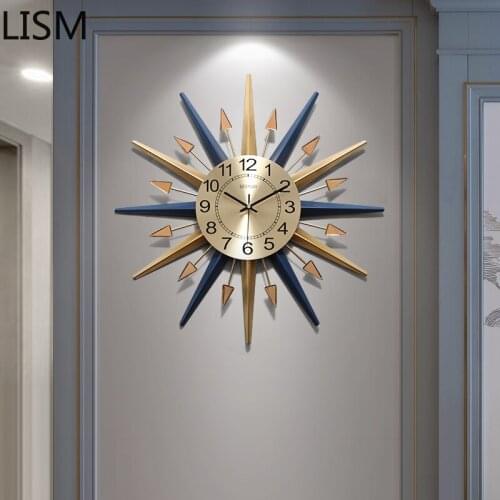 Modern Design Nordic Large Wall Clock Living Room Metal Art Silent Wall Clock Luxury Clocks Wall Home Decor Horloge Mural Zegary