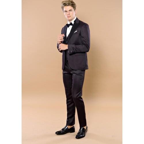 Claret Red and Black Tuxedo for Men Wessi
