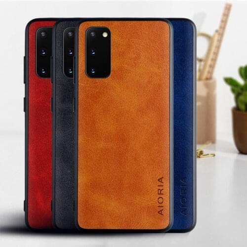 Cow grain leather case for Samsung galaxy S20 plus Ultra S10 lite plus 10e S9 S8 Plus S7 edge Note 10 plus lite 9 8 M30 M20 M10