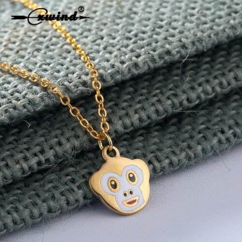 Cxwind Chinese 12 Animal Zodiacs Pendant Monkey Choker Necklace for Women Chain Bohemian Moneky Pendant Necklace Jewelry colar