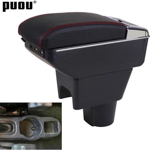 For Nissan terrano 3 Armrest Box Rotatable Center Centre Console Storage box ashtray cup holder Car decoration USB Charging