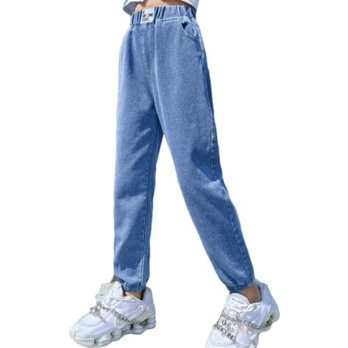 Jeans For Girls Letter Pattern Girl Jeans Child Spring Autumn Jeans Kid Casual Style Clothes For Girls 6 8 10 12 14