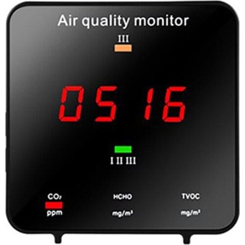 CO2 Meter Tester Household Air Quality Monitor Carbon Dioxide Formaldehyde TVOC, CO2, AQI, HCHO Detector Analyzer