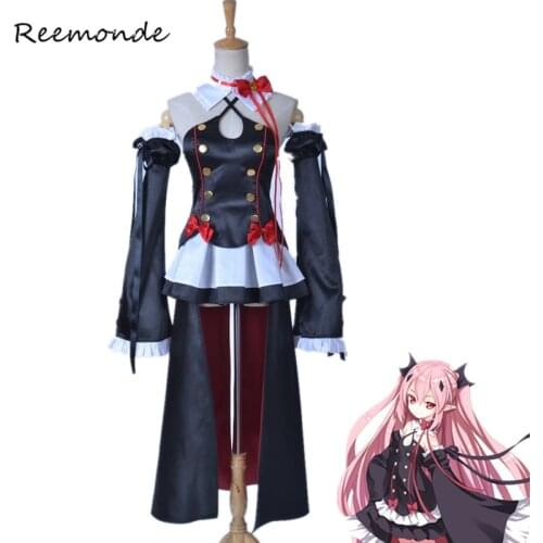 Anime Seraph Of The End Cosplay Costume Krul Tepes Synthetic Wigs Cosplay Women Girls Dresses Halloween Carnival Party Costumes