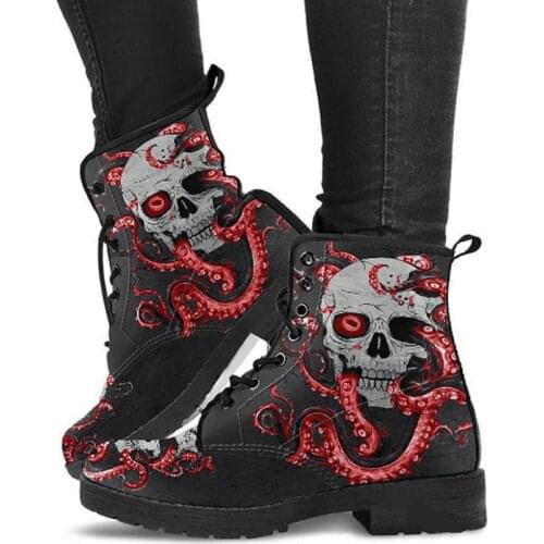 Zapatillas Mujer 2021 Round Toe Fashion Ankle Snow Boots Size 43 Martin Boots Non Slip Platform Boots Lace Up women Shoes