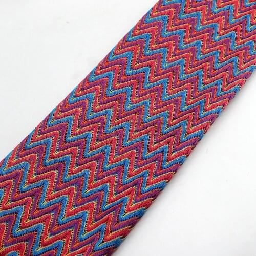 Zig Zag Knitting Lace Fabrics Red 1 Meter For Dress Wave Striped Crochet Mesh Fabrics Diy Garment 150CM Wide