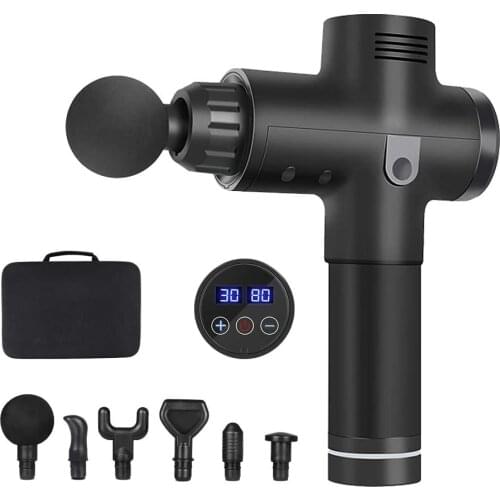 Massage Gun Portable Muscle Massager for Athletes with 6 Massage Heads, 30 Speed High-Intensity Vibration Rechargeab