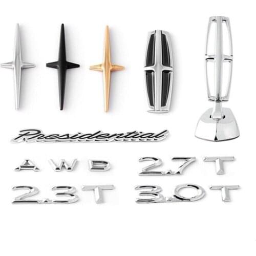 1PCS Car stickers metal suitable for Lincoln MKC MKZ MKX 2.3T 2.7T 3.0T AWD Continental Pilot Cross Tail Car Logo Modification