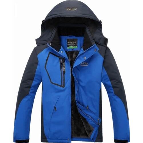 Mens Winter Outdoor Sports Fishing Waterproof Windproof Thicken Thermal Windbreaker male Hiking Camping Skiing Fleece Jackets
