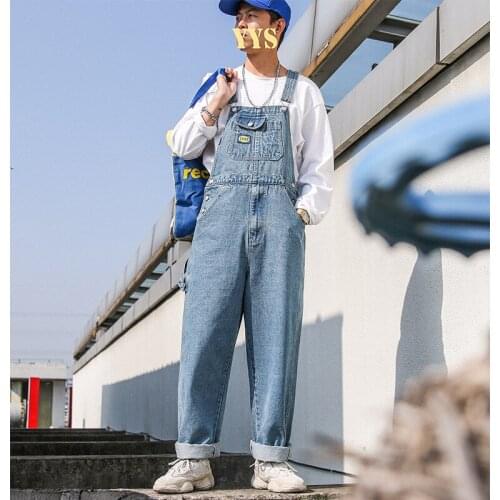 2021 Hot Mens Loose Denim Overalls Bib Suspenders Pants Jeans Jumpsuit Romper Vintage Xxl Personality Street Trendsetters