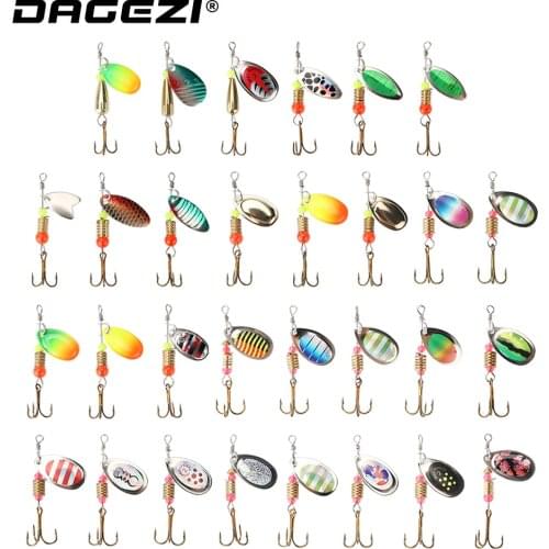 DAGEZI Metal Sequins Fishing Lure Set 30pcs/10pcs Spoon Lure Spinner Bait Fishing Tackle Hard Bait Spinner Bait Pesca