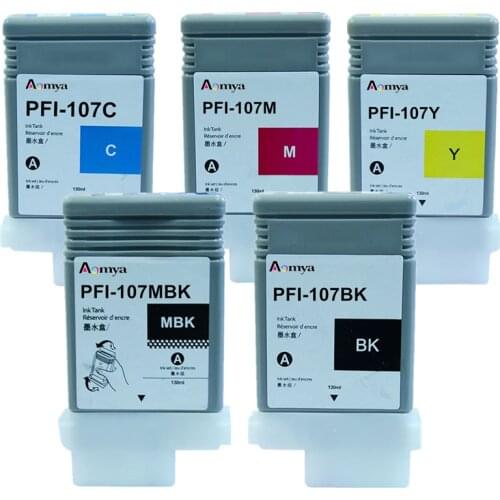 PFI-107 PFI107 PFI 107 130ML Compatible Ink Cartridge With Ink For Canon IPF-670 IPF-680 IPF-685 IPF-770 IPF-780 5 Colors