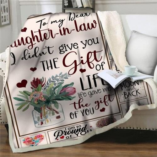 Letter Blanket soft flannel Thicken throw Blanket on bed sofa Bedding BedspreadWarm Sleeping Quilt cover Encourage and Love Gift