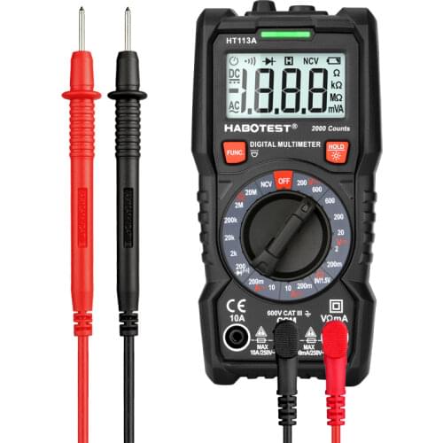 High Precision Digital Multimeter NCV Contactless With True RMS Work Light Probe Test Leads Professional Electrician Tools