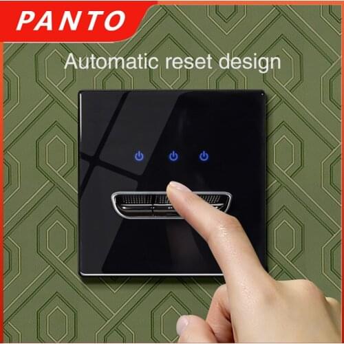 KAMANNI Luxury Light Switch General Standard Crystal Tempered Glass 2Gang 2 Way Switch Black Power Push Botton Switches 220V