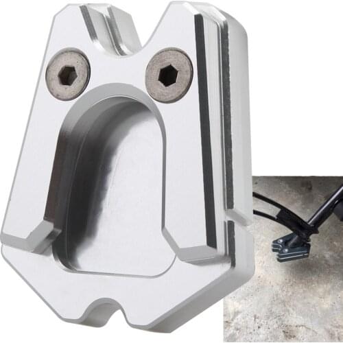 Silver Side Kickstand Stand Extension Support Plate Pad For Vespa GTS 300 GTV 3Vie Sprint LX Scooter Motorcycles