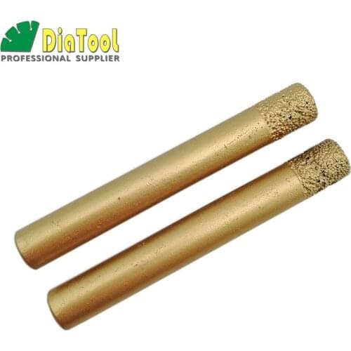 SHDIATOOL 2pcs 10/12mm X76mm CNC STONE Engraving Bits Cylinder Flat-end CNC Tooling Stone Carving Tools, Diamond Burrs, End Mill