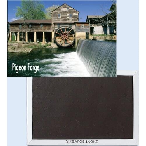 The Old Mill, Pigeon Forge, Tennessee, Magnetic Refrigerator Affixed With Tourist Souvenirs 24882