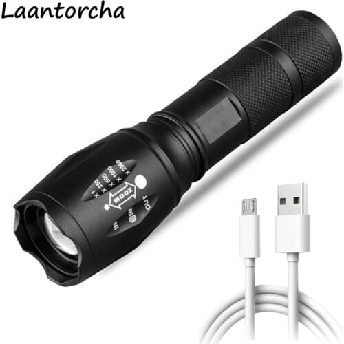Tactical flashlight Ultra Bright Waterproof Torch Zoomable Rechargeable LED Flashlight Outdoor Camping Telescopic Flightlight