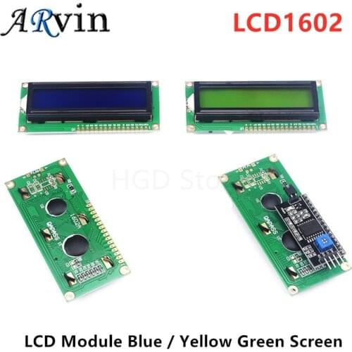 LCD1602 1602 LCD Module Blue / Yellow Green Screen 16x2 Character LCD Display PCF8574T PCF8574 IIC I2C Interface 5V for arduino
