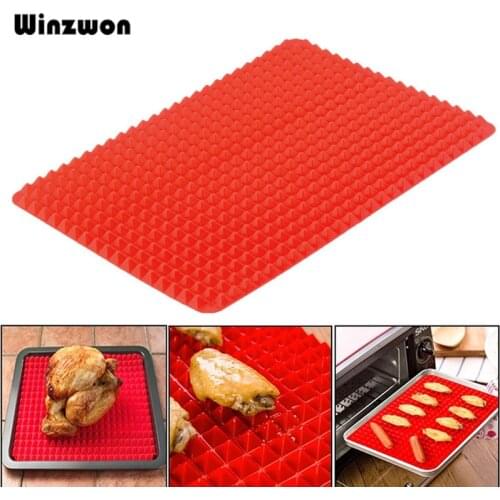 1Pcs Pyramid Shape Silicone Baking Tray Mat Sheets Pizza Cookie Barbecue Baking Pad Pans Holder Kitchen Cooking Tools