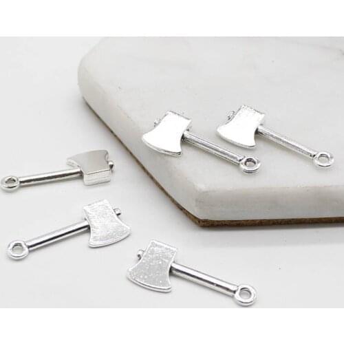 10pcs tool theme antique silver axe pendant diy bracelet necklace earrings pendant retro handmade alloy jewelry accessories whol