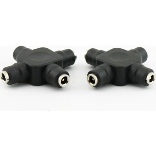10x DC Power 3.5x1.35mm Female 4Way Barrel Female Jack Splitter Adapter Connector Converter Black