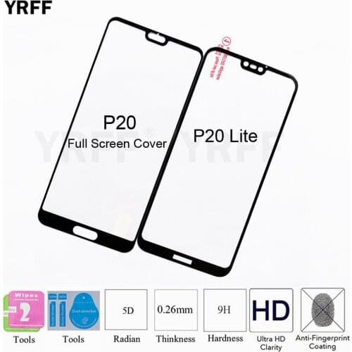 2pcs 5D 9H P20 Lite Tempered Glass For Huawei P20 Lite Full Screen Cover Protective Screen Protector Film