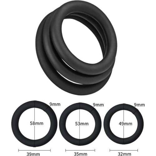 3PCS Silicone Cock Rings Male Foreskin Corrector Resistance Ring Delay Ejaculation Penis Rings Sex Toys for Men Chastity Cage