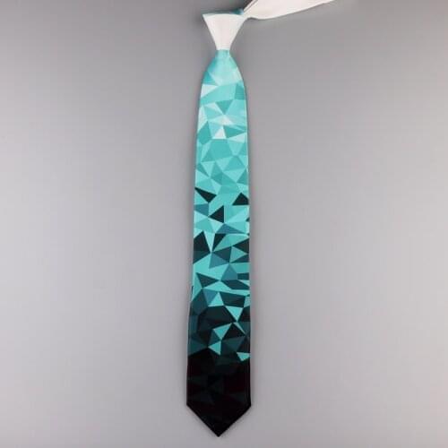 Free Shipping New Male mens Original design blue green geometric printed tie female students retro personality gift necktie