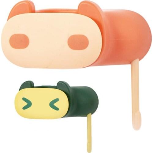 Mop Holder Strong Clamping Punch-free ABS Cartoon Shape Easy to Use Mop Rack for Home