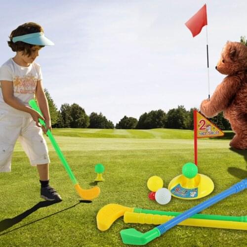 Kids Funny Toys Mini Plastic Golf Rod Toy With 3 Ball Outdoor Golf Game Educational Outdoor Toys Set For Children