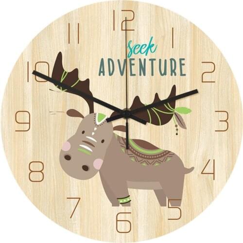 Home Decor Mute Quartz Glowing Wall Clocks Plexiglass Panel Acrylic Plate Raw Wood CC026-CC040 for Living Room Bed Room