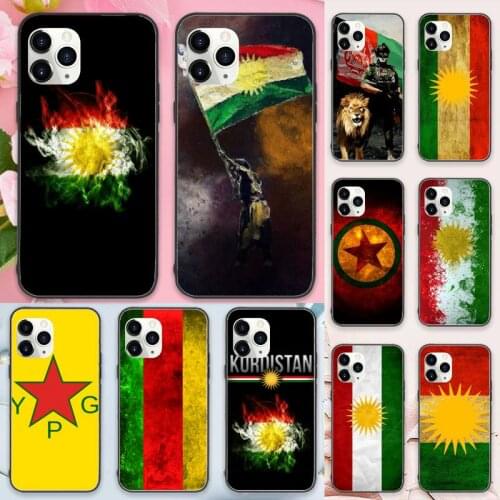 Kurdistan Flag Lion Phone Case for iPhone 11 12 pro XS MAX 8 7 6 6S Plus X 5S SE 2020 XR Luxury brand shell funda coque