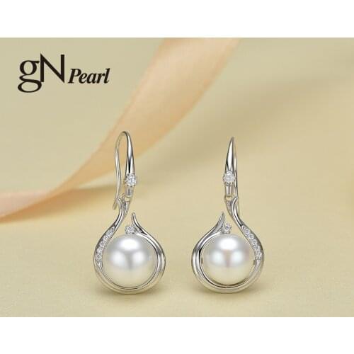 gNpearl Women's Silver Earrings