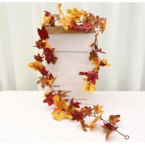 Artificial Plants Faux Silk Flower Vine Maple Leaf Ornamental Wall Hanging Imitation Rattan Ivy Home Decor